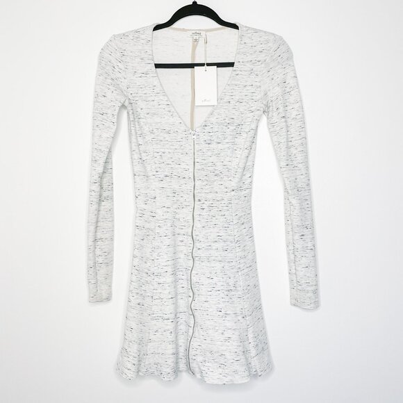ARITZIA Wilfred Lavande Zip Fit Flare Dress Heather Light Grey Small - Picture 1 of 3